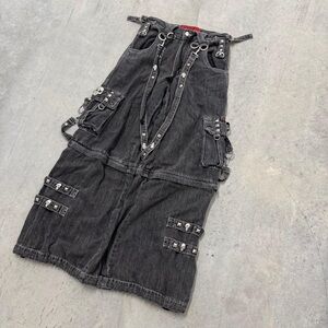 Tripp NYC Gray Denim Overalls with Studs